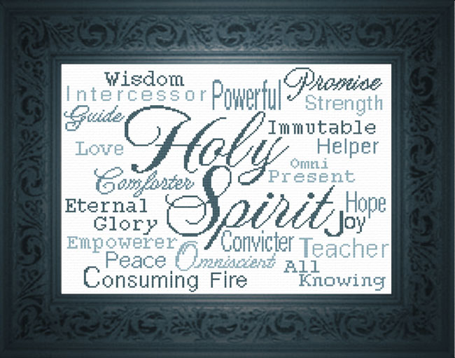 Holy Spirit cross stitch design